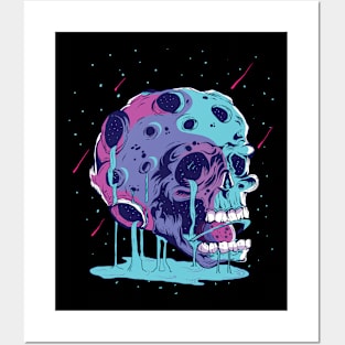 Space skull moon Posters and Art